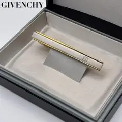 【美品】GIVENCHY ジバンシィ ネクタイピン ロゴ刻印 シルバー×ゴールド
