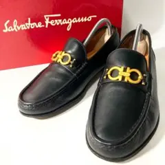 サルヴァトーレ ファラガモ Ferragamo ガンチーニ ビットローファー 黒
