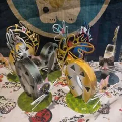 ♥猫ちゃんのブリキの置物　アジアン雑貨　アンティーク　新品6個のまとめ売り‼️