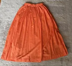 美品Sense of place オレンジ フレアロングスカート