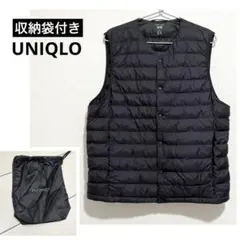 【美品】UNIQLO ユニクロ　パフテックコンパクトベスト　黒　メンズL