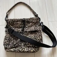 LEPSIM レオパード柄　巾着バッグ　ショルダー