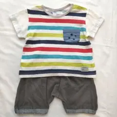 【bebe reduction】Ｔシャツ・ズボン上下セット　Ｓ(70〜80)