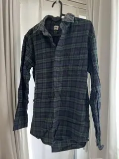 UNIQLO 長袖シャツ チェック柄 グリーン ネイビー
