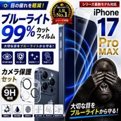 【お得2点セット】ブルーライト99%カット＋カメラ保護 17ProMAX