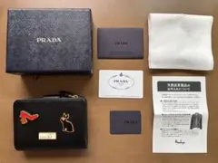 PRADA 二つ折り財布 レザー ブラックのサムネイル