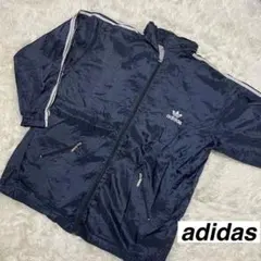 adidas 銀タグ　90s ナイロンジャケット  2way パーカー　刺繍
