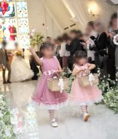 フォーマルドレス ピンク 100cm 110cm 結婚式　キッズ　女の子　セット