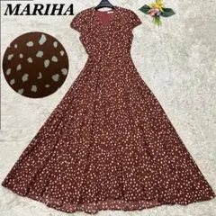 極美品✨　MARIHA マリハ　春の月のドレス　ロングワンピース ドット　水玉 MARIHA マリハ 春の月のドレス 花柄 ロングワンピース 36 黒