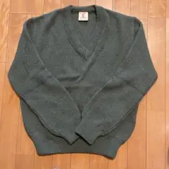 超貴重　80's フランス軍　セントジェームス Vネックセーター　カーキ　L