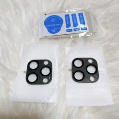 iPhone 15ProMaxカメラレンズプロテクター 2個セット ブラック