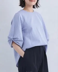 1回着 美品 グリーンレーベルリラクシング 23SS タック 秋 ブラウス 
