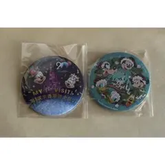 香港 ディズニー 缶バッジ 1st visit クリスマス Disney 2点