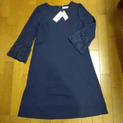 ギャラリービスコンティ　上品なワンピース　ネイビー3　未使用タグ付