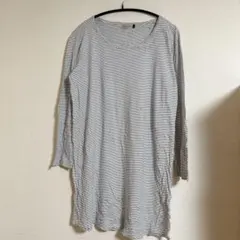 ENJOYNIGHT 【M】ボーダー チュニック ワンピース ルームウェア 長袖