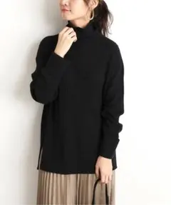 新品タグ付き スローブイエナ リブタートルネックPO 黒