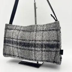 【美品】アニエスべーボヤージュ　ワンショルダー　ブラック　ツイード　チェック　黒