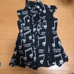 CHUBBYGANG スカル音符柄 フリルシャツ 100cmのサムネイル