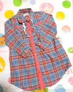 N*i様 美品★ティンカーベル★チェック柄ワンピース 100cm