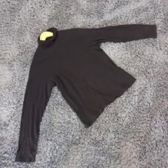 ✨GU✨ストレッチリブタートルネックT♡長袖♡ブラック♡レディース♡暖か(M)