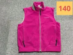 モンベル　フリース　ベスト　キッズ　140　ピンク　mont-bell