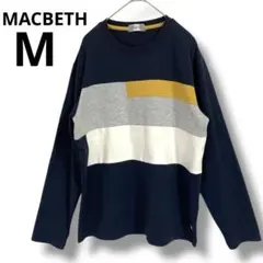 MACBETH 七分・長袖カットソー Mサイズ　メンズ　ネイビー　紺色　マクベス