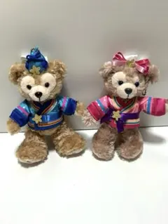 ダッフィー ＆シェリーメイ　ぬいぐるみバッジ