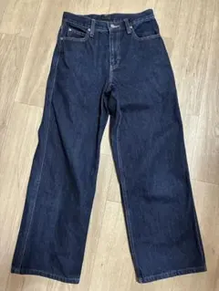 UNIQLO JEANS ダークブルーワイドレッグデニム