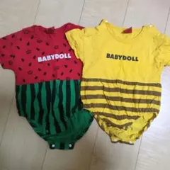 BABYDOLL　まとめ売り　双子コーデ　スイカ　ロンパース