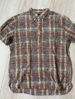 BEAMS+ プルオーバ　シャツ マドラスチェック 花柄 L 半袖のサムネイル