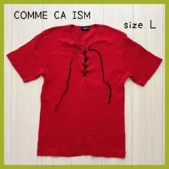 値下げ【送料無料】COMME CA ISM　Tシャツ　半袖　レッド　夏服　L