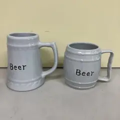 D-4 ビールジョッキ ビアジョッキ 2個セット 陶器製 ウエスタン ペアカップ