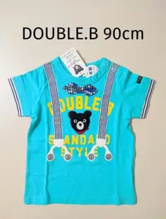 新品 ミキハウス ダブルビー 半袖Tシャツ 90cm 日本製 サスペンダー