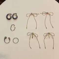 アクセサリー セット イヤリング イヤーカフ リング リボン ヘアピン