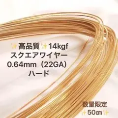 再値下げ　14kgf 0.64mm スクエアワイヤー　ハード　 50センチ