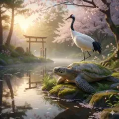 昭和レトロ 本甲張 べっ甲細工 鶴と亀 絵画 美術 芸術 額縁 木製フレーム べっ甲 鼈甲細工 「鶴亀」 忠水 額縁入り - メルカリ