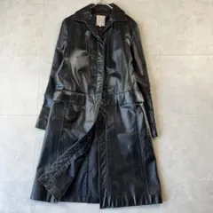 希少✨Sybilla シビラ 上質牛革 高級ロングレザーコート ブラック 40