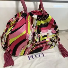 EMILIO PUCCIタッセル付き巾着スエードレザーリバーシブルハンドバッグのサムネイル