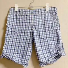 レディース ショートパンツ カジュアル 夏 アウトドア 青×白【S】のサムネイル