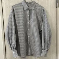 オーバーサイズ ドロップショルダー ストライプシャツ M