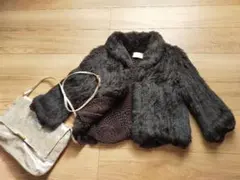 Spick&Spanスピック＆スパンブラウン系ラビットファージャケット