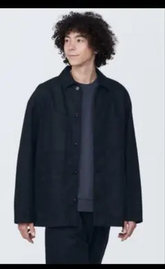 無印良品 木の実から作ったカポック混カバーオール ブラック Sサイズ ブラック