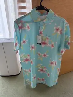 3rd Country Club 花柄ポロシャツ 水色