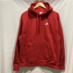 NIKE ナイキ　プルオーバーパーカー　フーディー　レッド　ワンポイント