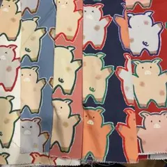 コットン 綿 ブタ柄 5色セット