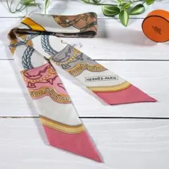 HERMES ツイリー GRAND APPARAT グラン・アパラ ピンク エルメスツイリー GRAND APPARAT イヴォワール/マリン/ピンク