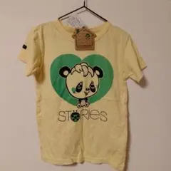新品 ストーリーズ グラグラ 130 半袖 Tシャツ パンダ イエロー レトロ