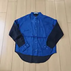 新品未使用　BLANC basque 長袖シャツ ブルー×ブラックのサムネイル