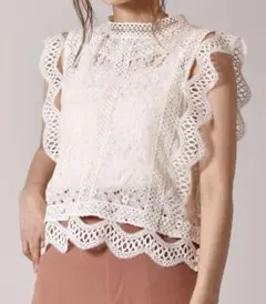 RETRO GIRL 総レースノースリーBL ホワイト