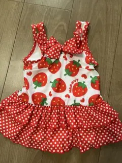 いちご柄フリル付き水着（パンツ付き）